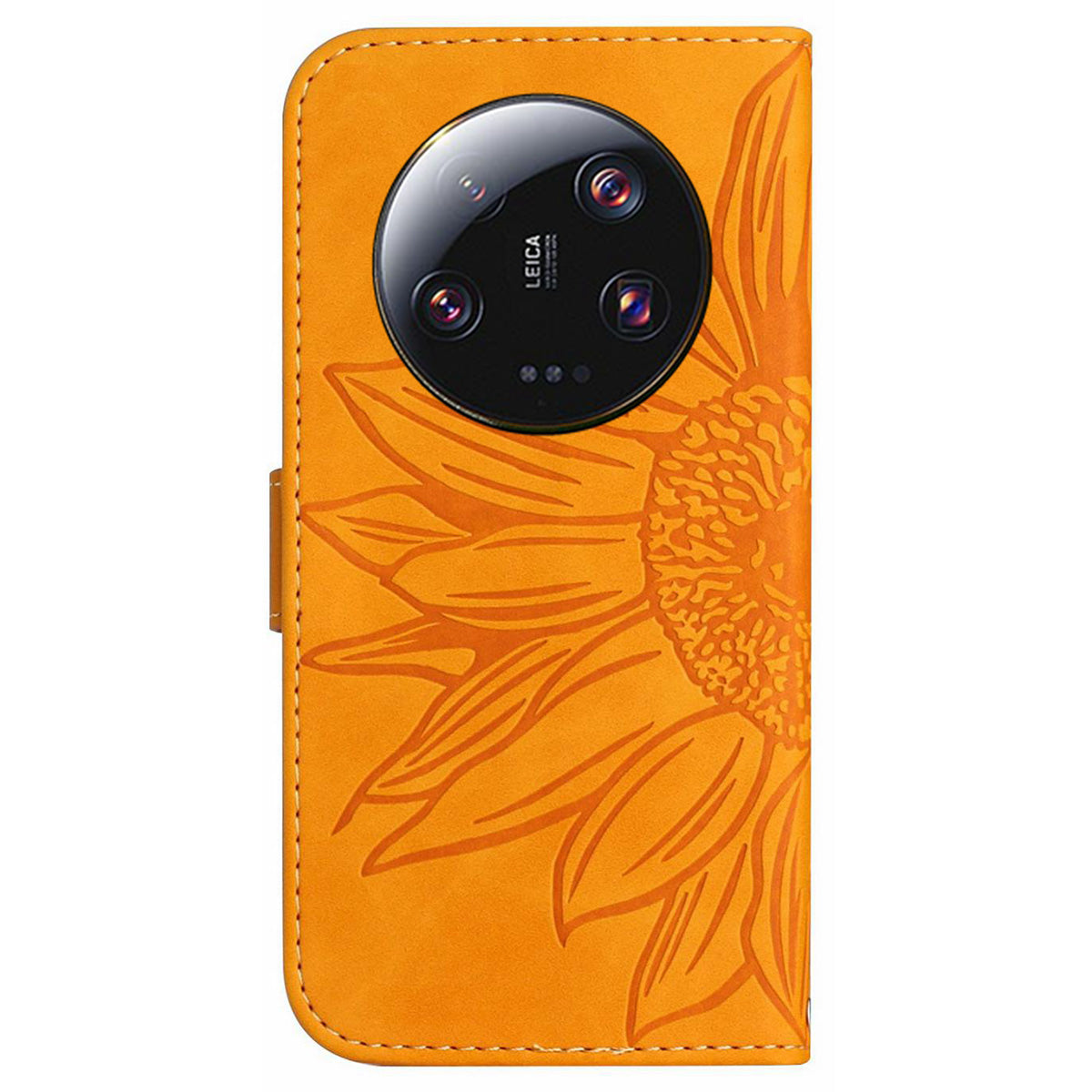 HT04 For Xiaomi 13 Ultra Stand Phone Case Wallet Sunflower Pattern Skin-touch Leather Cover with Shoulder Strap