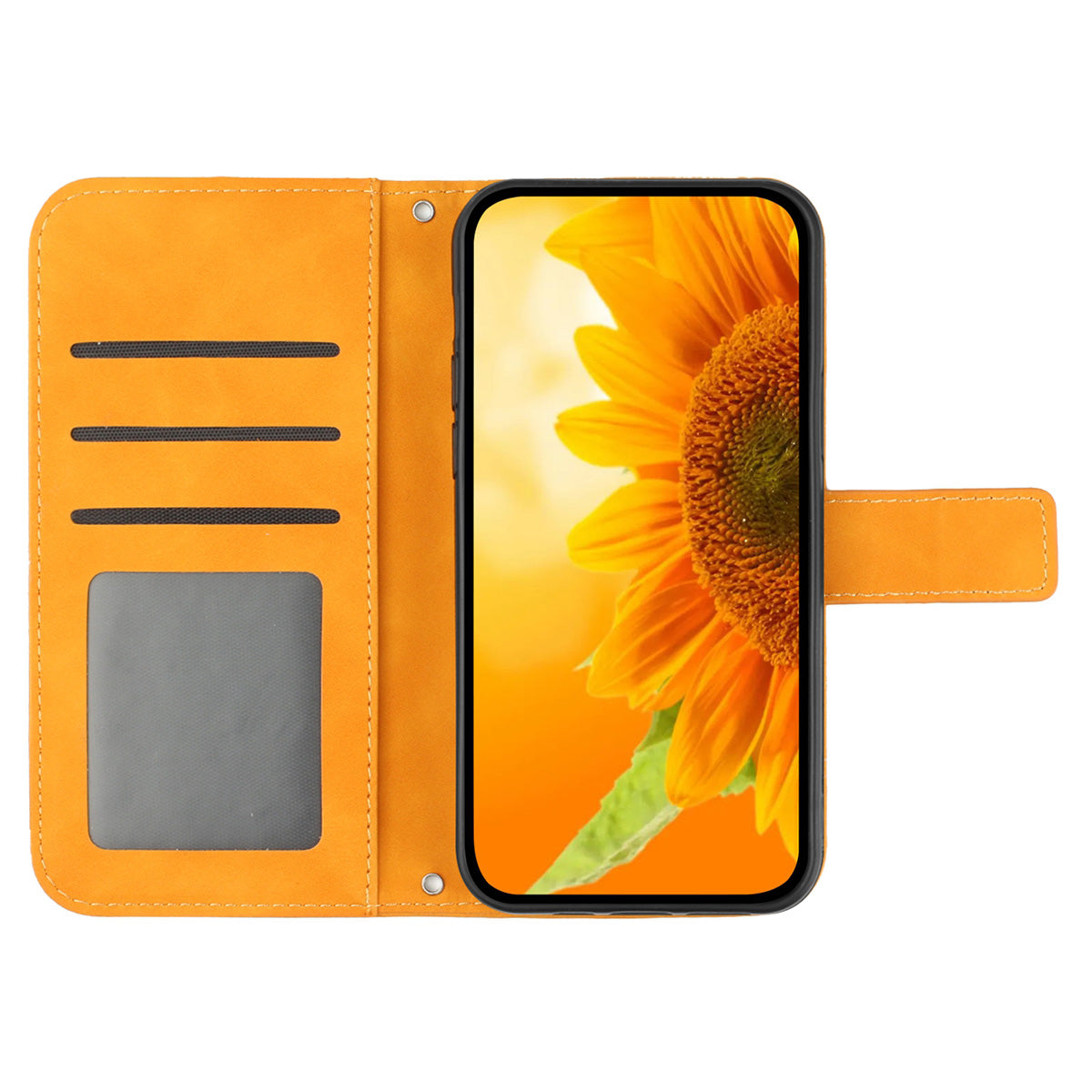 HT04 For Xiaomi 13 Ultra Stand Phone Case Wallet Sunflower Pattern Skin-touch Leather Cover with Shoulder Strap
