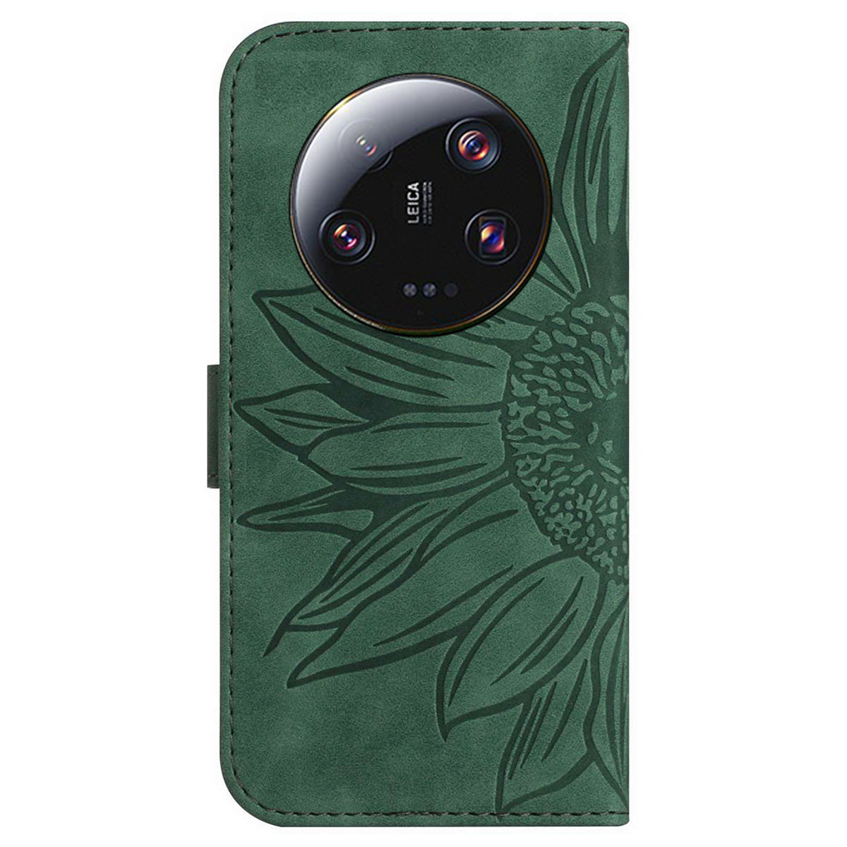 HT04 For Xiaomi 13 Ultra Stand Phone Case Wallet Sunflower Pattern Skin-touch Leather Cover with Shoulder Strap