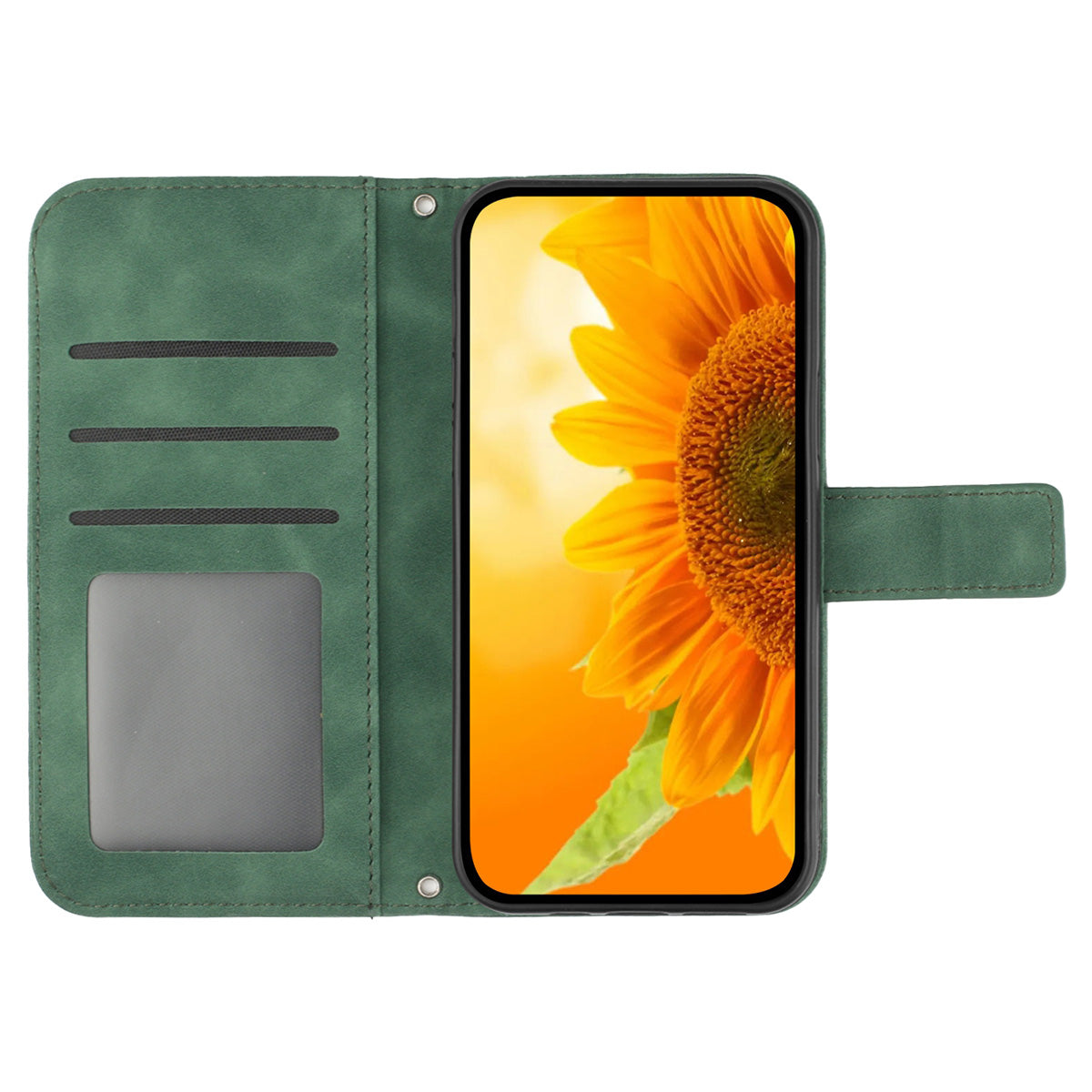 HT04 For Xiaomi 13 Ultra Stand Phone Case Wallet Sunflower Pattern Skin-touch Leather Cover with Shoulder Strap