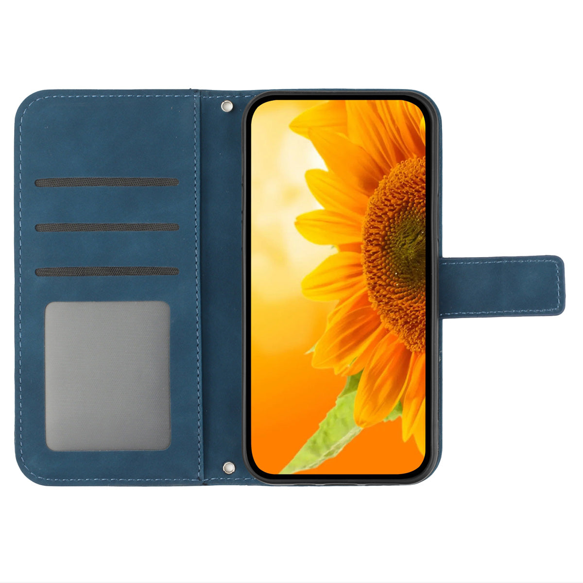 HT04 For Xiaomi 13 Ultra Stand Phone Case Wallet Sunflower Pattern Skin-touch Leather Cover with Shoulder Strap