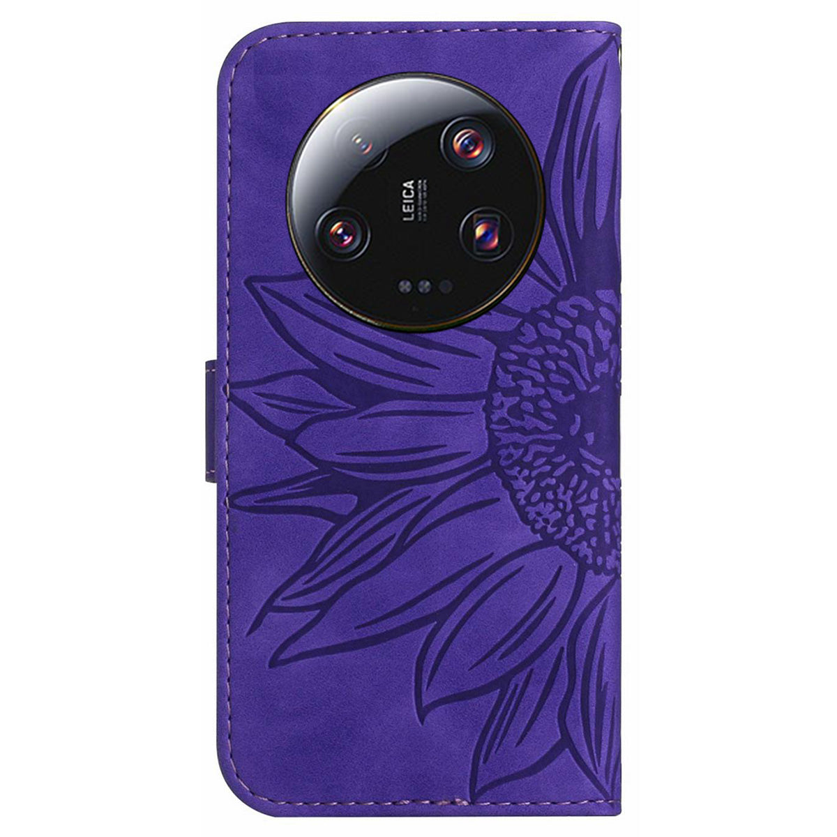 HT04 For Xiaomi 13 Ultra Stand Phone Case Wallet Sunflower Pattern Skin-touch Leather Cover with Shoulder Strap