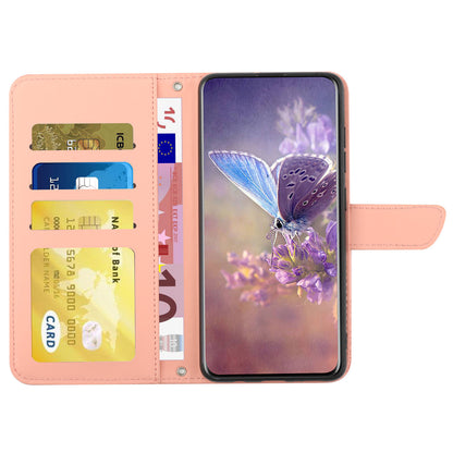 HT03 PU Leather Flip Phone Case for Sony Xperia 10 V Stand Wallet Butterfly Flowers Imprinted Cover with Strap