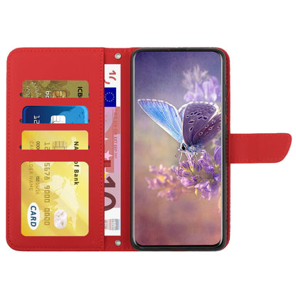 HT03 PU Leather Flip Phone Case for Sony Xperia 10 V Stand Wallet Butterfly Flowers Imprinted Cover with Strap