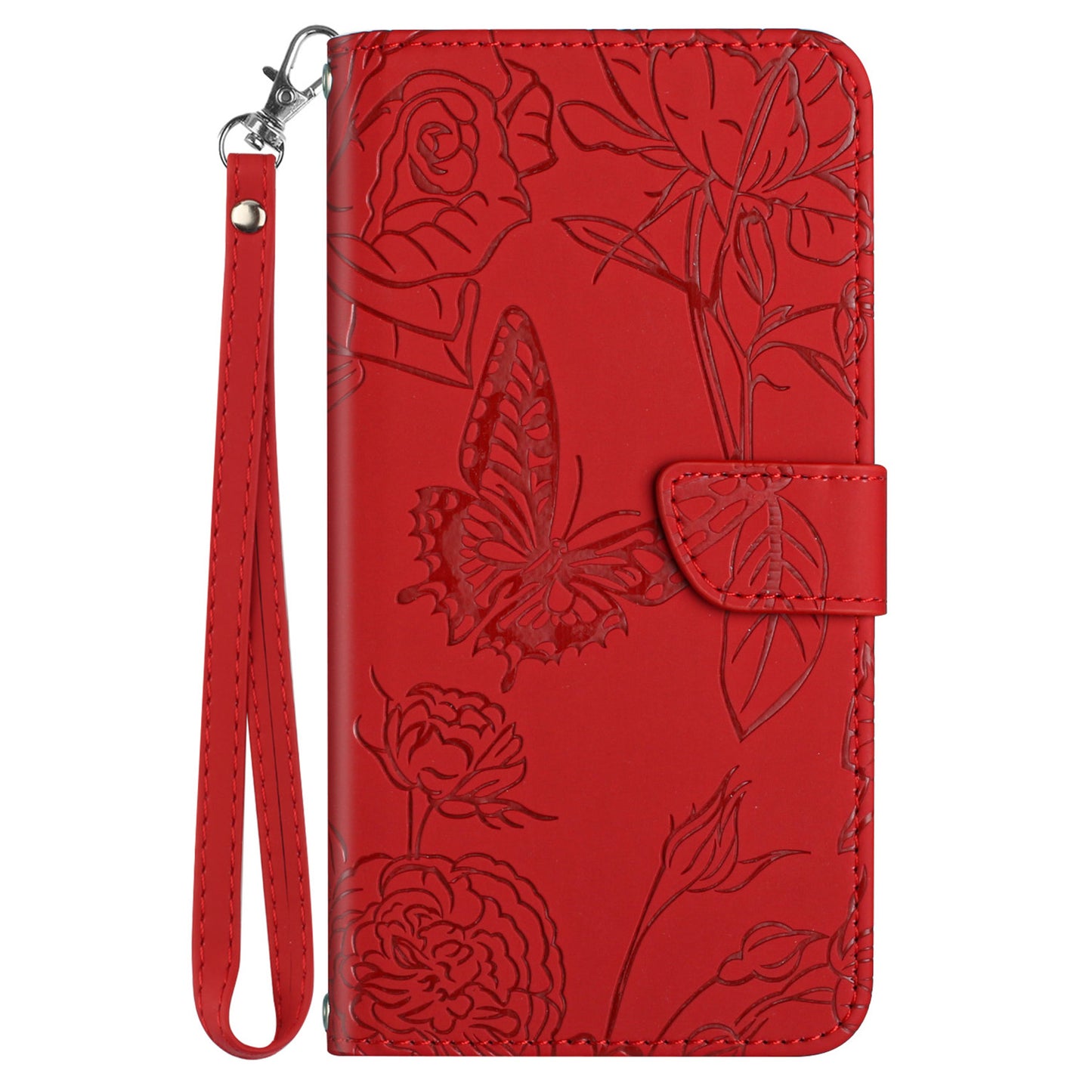 HT03 PU Leather Flip Phone Case for Sony Xperia 10 V Stand Wallet Butterfly Flowers Imprinted Cover with Strap