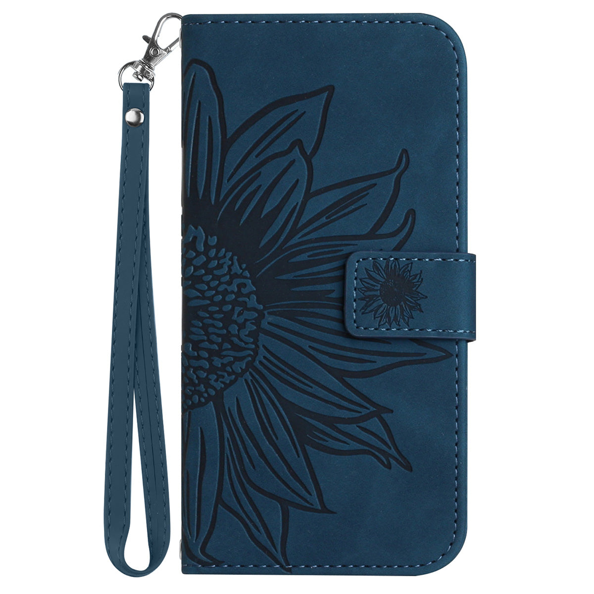 HT04 For Sony Xperia 10 V Sunflower Imprinted Phone Cover Leather Stand Wallet Case with Hand Strap