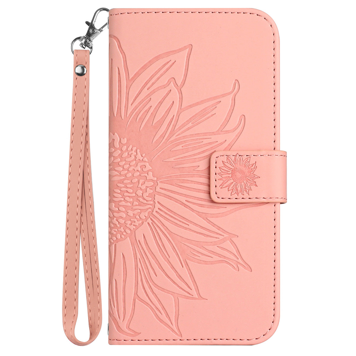 HT04 For Sony Xperia 10 V Sunflower Imprinted Phone Cover Leather Stand Wallet Case with Hand Strap