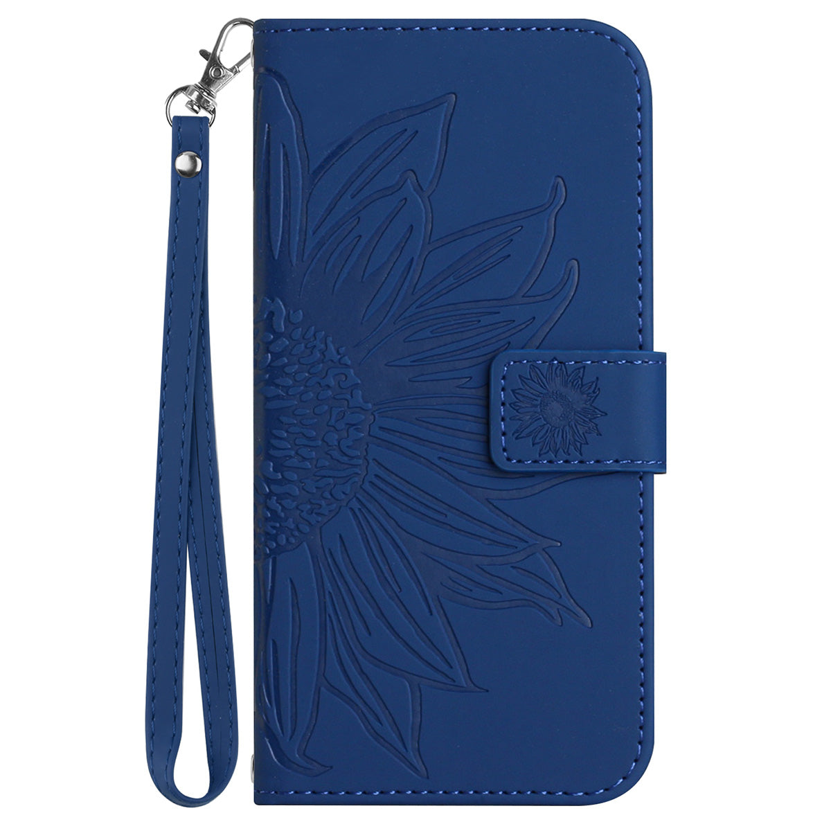HT04 For Sony Xperia 10 V Sunflower Imprinted Phone Cover Leather Stand Wallet Case with Hand Strap