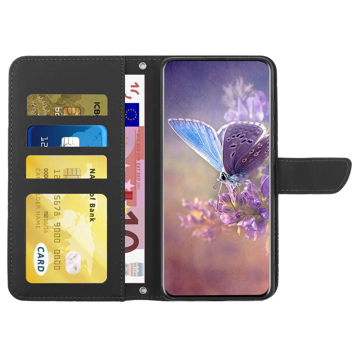 HT03 For Sony Xperia 10 V Skin-touch Leather Phone Case Imprinted Stand Wallet Cover with Shoulder Strap