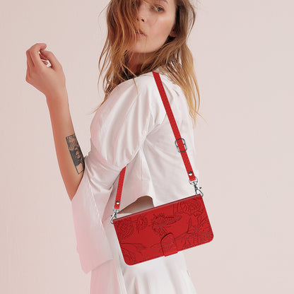 HT03 For Sony Xperia 10 V Skin-touch Leather Phone Case Imprinted Stand Wallet Cover with Shoulder Strap