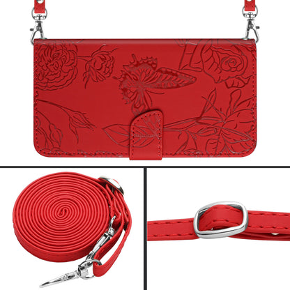 HT03 For Sony Xperia 10 V Skin-touch Leather Phone Case Imprinted Stand Wallet Cover with Shoulder Strap