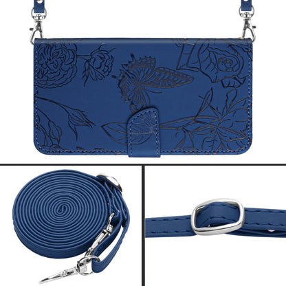 HT03 For Sony Xperia 10 V Skin-touch Leather Phone Case Imprinted Stand Wallet Cover with Shoulder Strap