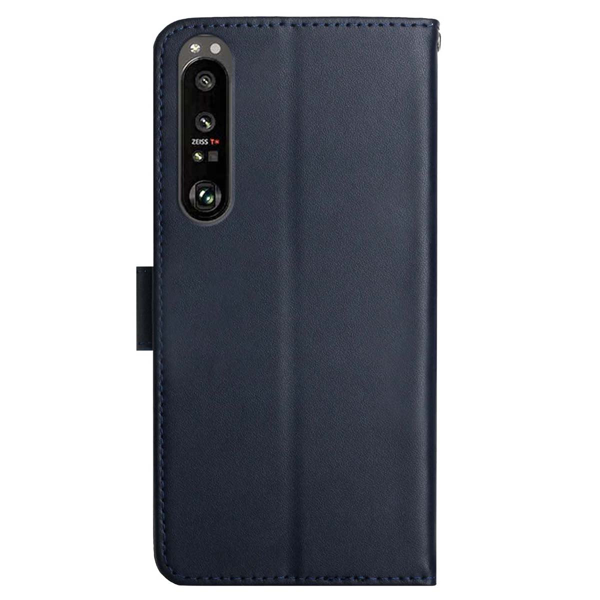 HT02 For Sony Xperia 1 V Nappa Texture Phone Case Stand Wallet Genuine Cow Leather Flip Phone Cover