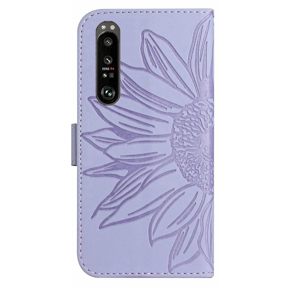 HT04 For Sony Xperia 1 V Sunflower Pattern Phone Case PU Leather Stand Wallet Cover with Shoulder Strap