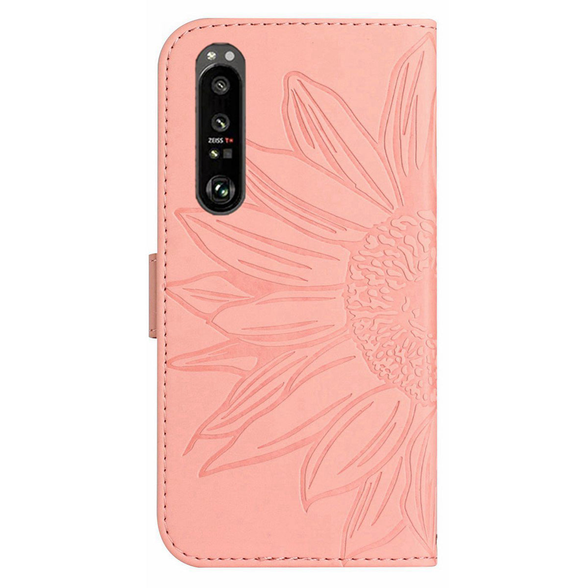 HT04 For Sony Xperia 1 V Sunflower Pattern Phone Case PU Leather Stand Wallet Cover with Shoulder Strap