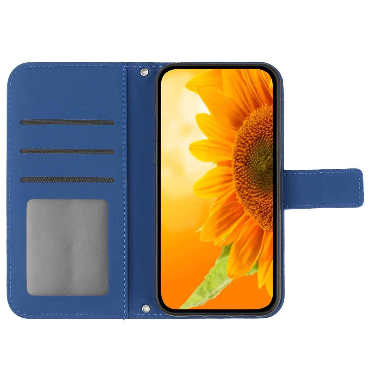 HT04 For Sony Xperia 1 V Sunflower Pattern Phone Case PU Leather Stand Wallet Cover with Shoulder Strap