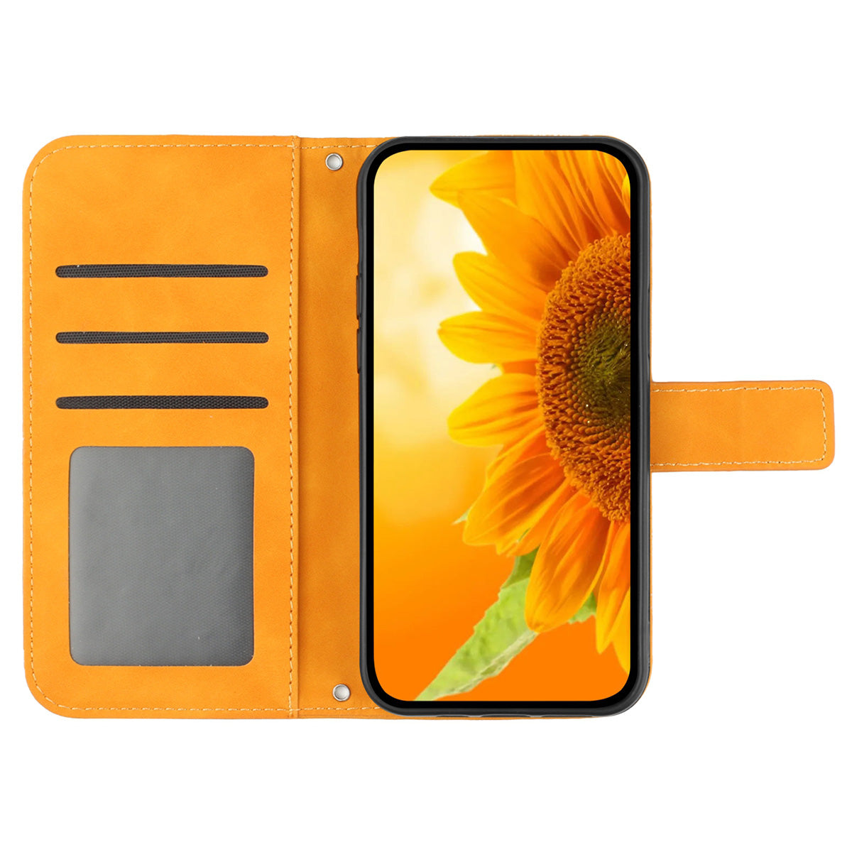 HT04 For Sony Xperia 1 V Sunflower Pattern Phone Case PU Leather Stand Wallet Cover with Shoulder Strap