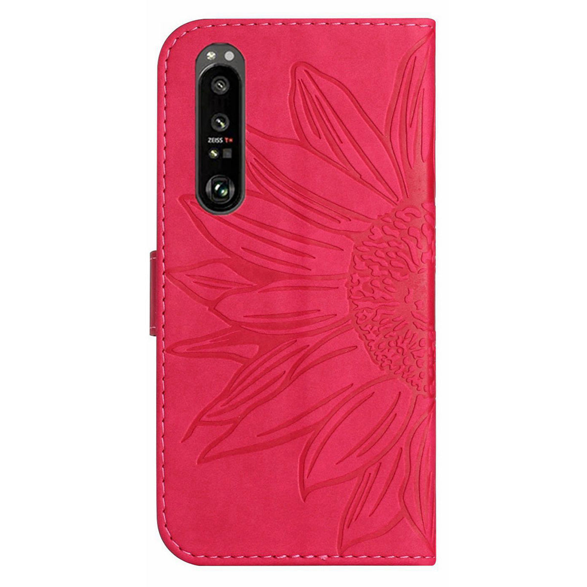 HT04 For Sony Xperia 1 V Sunflower Pattern Phone Case PU Leather Stand Wallet Cover with Shoulder Strap