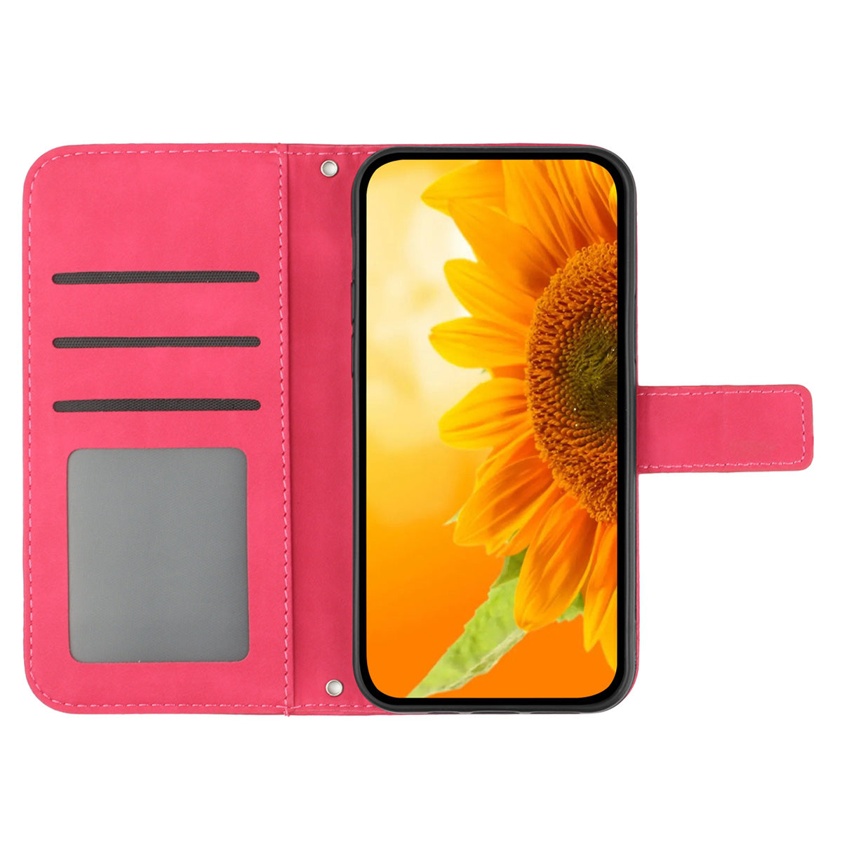 HT04 For Sony Xperia 1 V Sunflower Pattern Phone Case PU Leather Stand Wallet Cover with Shoulder Strap