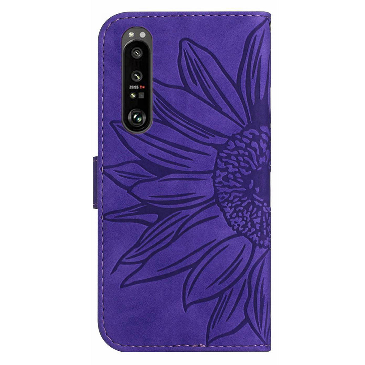 HT04 For Sony Xperia 1 V Sunflower Pattern Phone Case PU Leather Stand Wallet Cover with Shoulder Strap