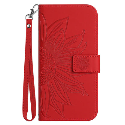 HT04 For Sony Xperia 1 V PU Leather Stand Phone Case Sunflower Pattern Wallet Shell with Hand Strap
