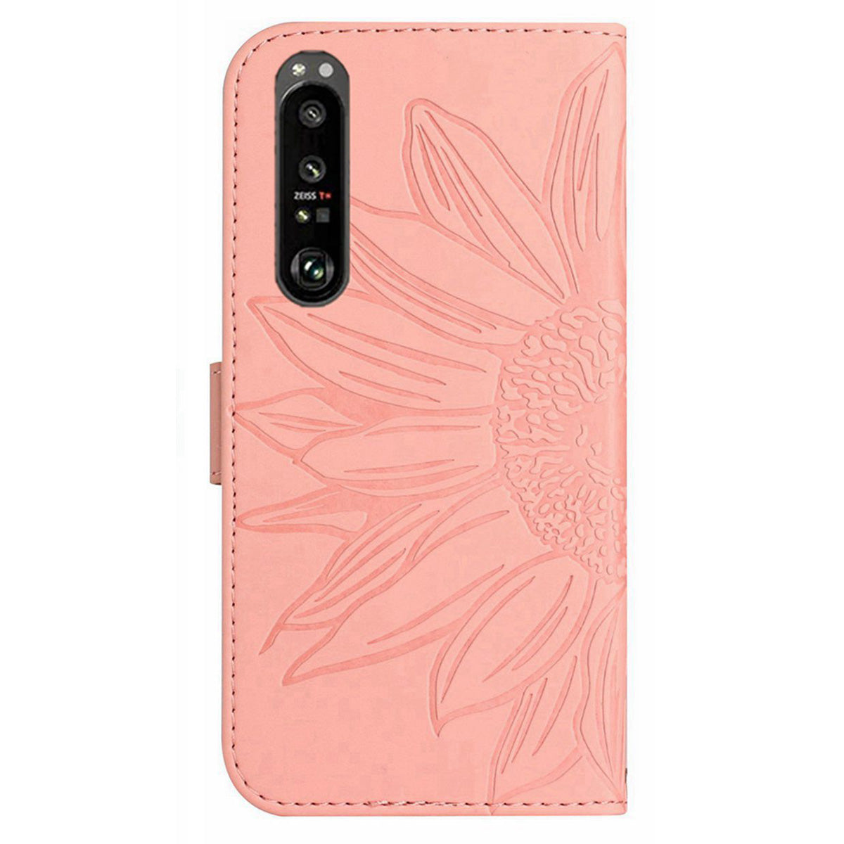 HT04 For Sony Xperia 1 V PU Leather Stand Phone Case Sunflower Pattern Wallet Shell with Hand Strap