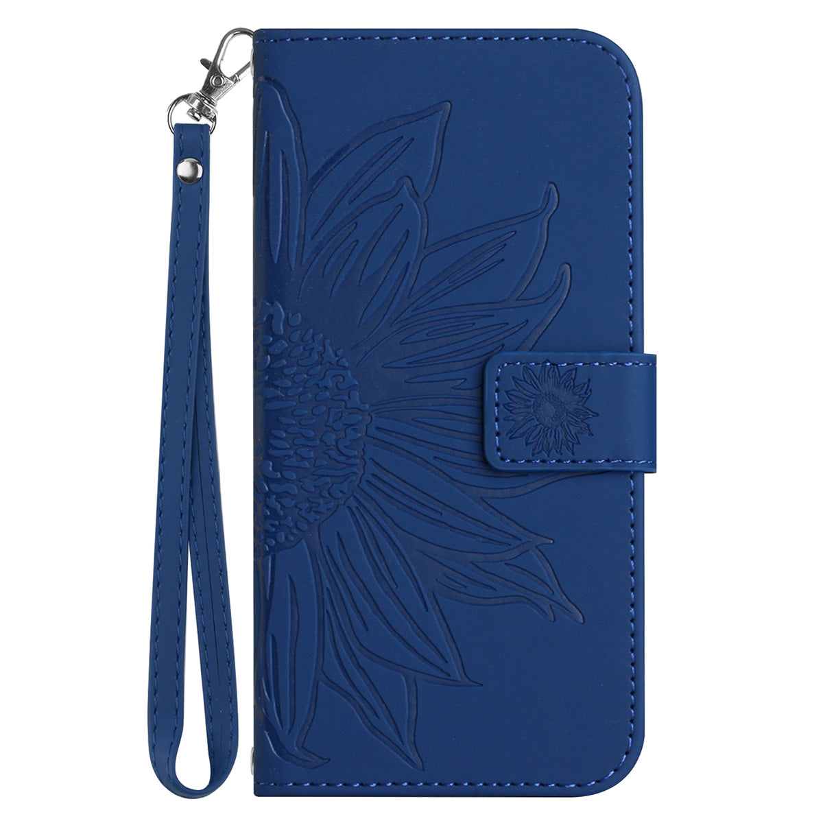 HT04 For Sony Xperia 1 V PU Leather Stand Phone Case Sunflower Pattern Wallet Shell with Hand Strap
