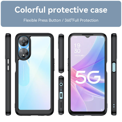 Cell Phone Shell for Oppo A58 5G , Anti-Dust TPU+Acrylic Phone Case Protective Cover