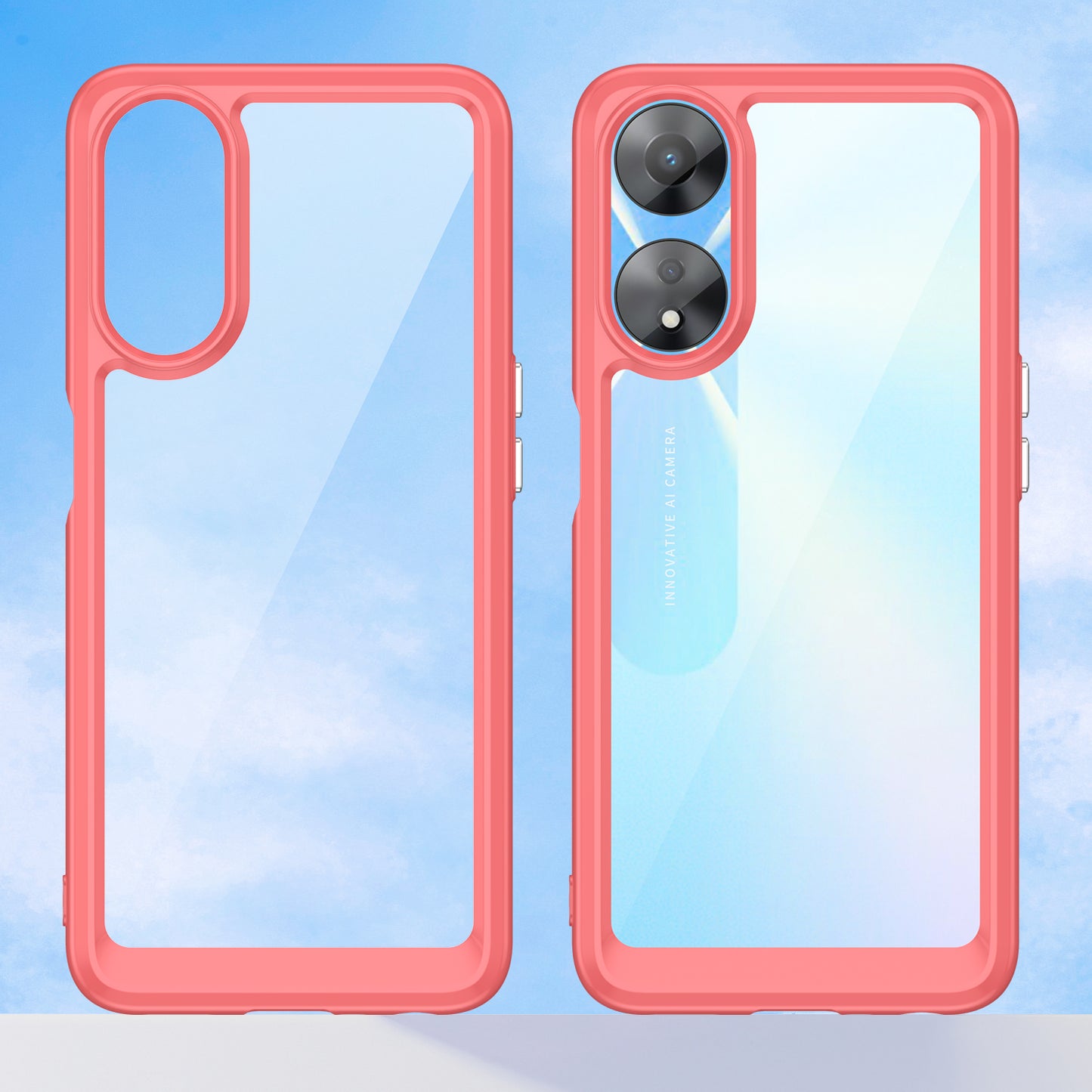 Cell Phone Shell for Oppo A58 5G , Anti-Dust TPU+Acrylic Phone Case Protective Cover