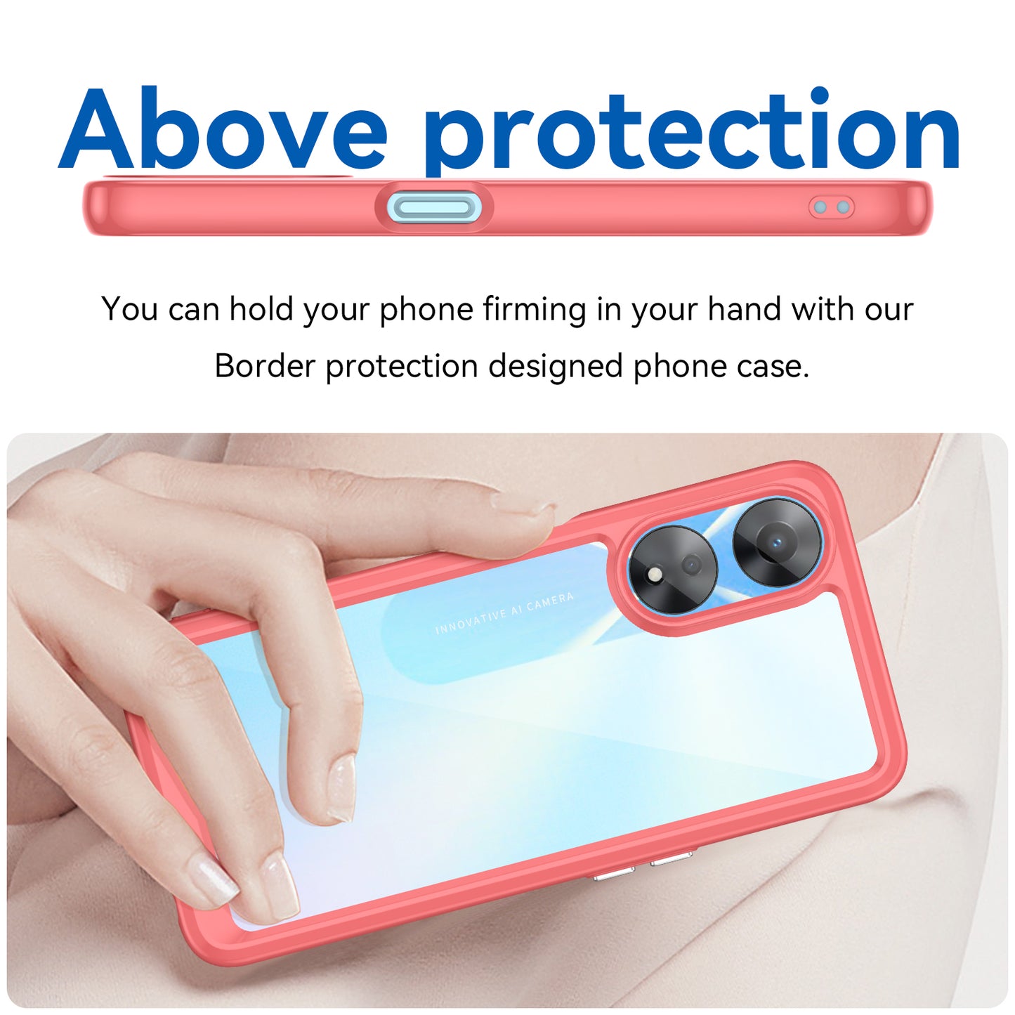 Cell Phone Shell for Oppo A58 5G , Anti-Dust TPU+Acrylic Phone Case Protective Cover