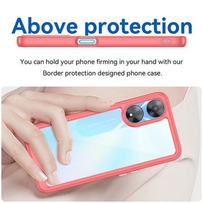 Cell Phone Shell for Oppo A58 5G , Anti-Dust TPU+Acrylic Phone Case Protective Cover
