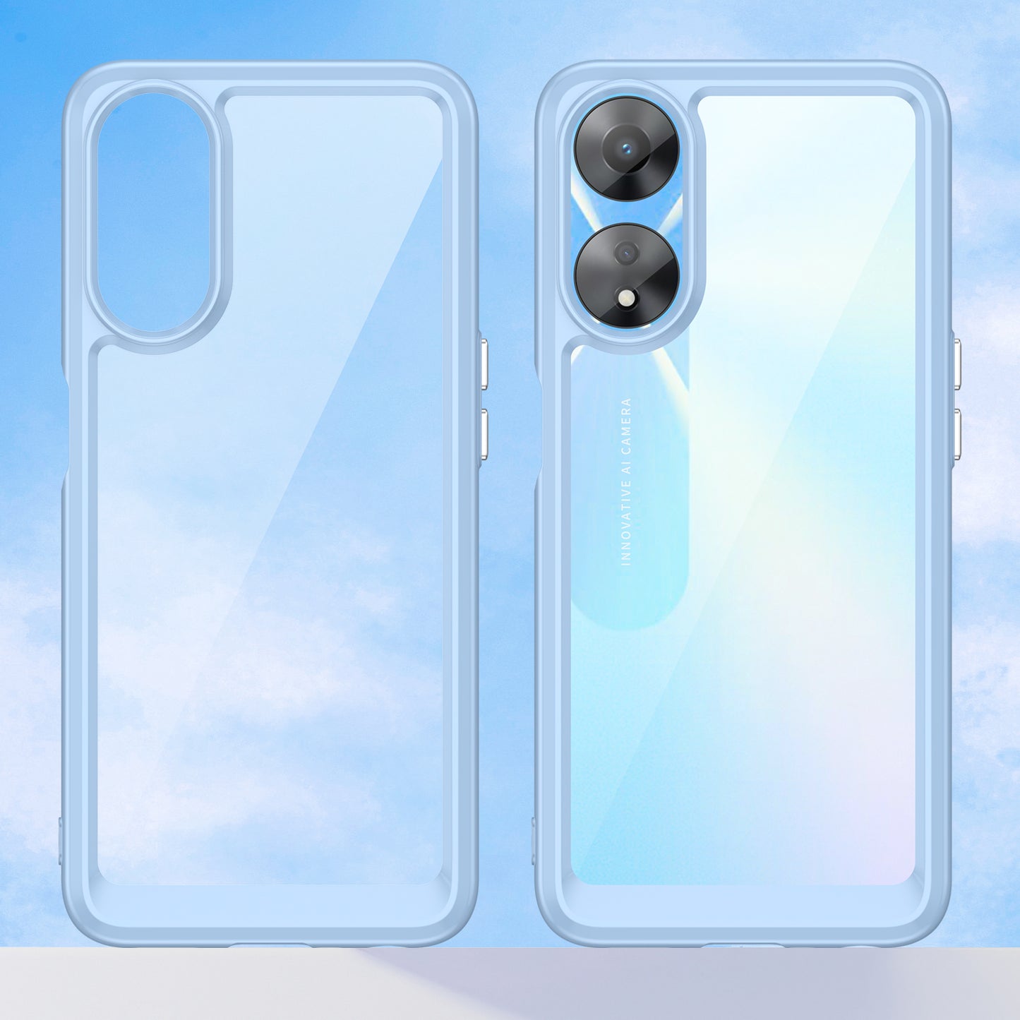 Cell Phone Shell for Oppo A58 5G , Anti-Dust TPU+Acrylic Phone Case Protective Cover