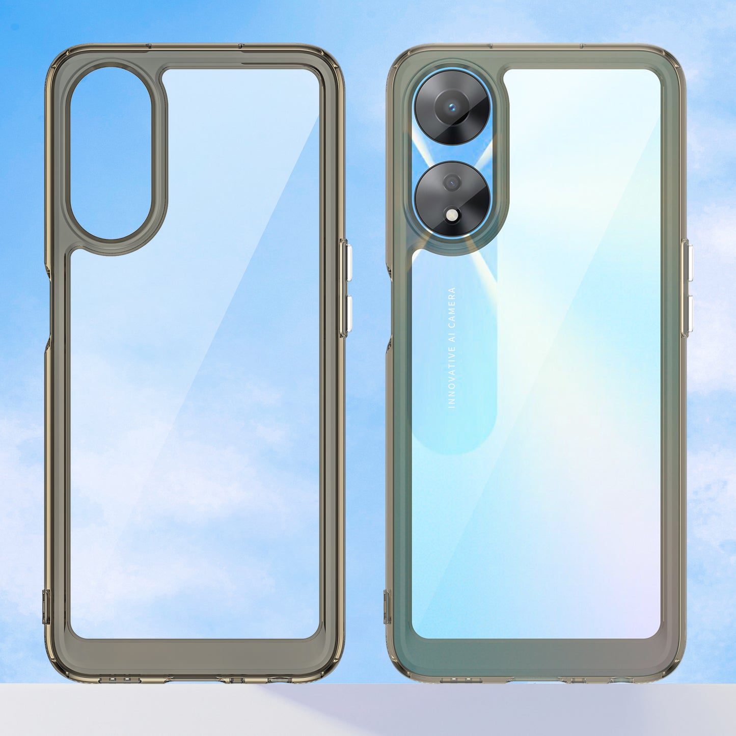 Cell Phone Shell for Oppo A58 5G , Anti-Dust TPU+Acrylic Phone Case Protective Cover