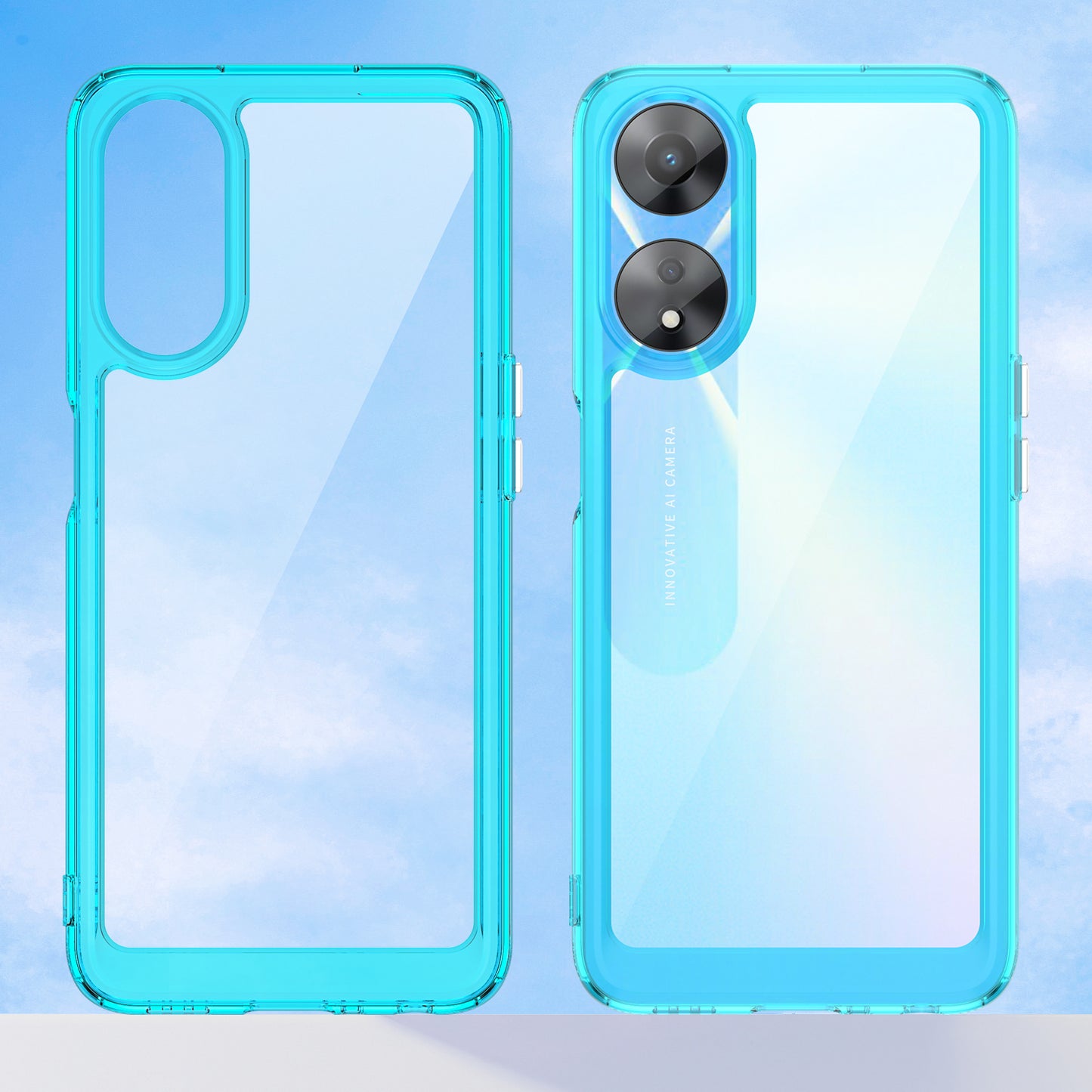 Cell Phone Shell for Oppo A58 5G , Anti-Dust TPU+Acrylic Phone Case Protective Cover