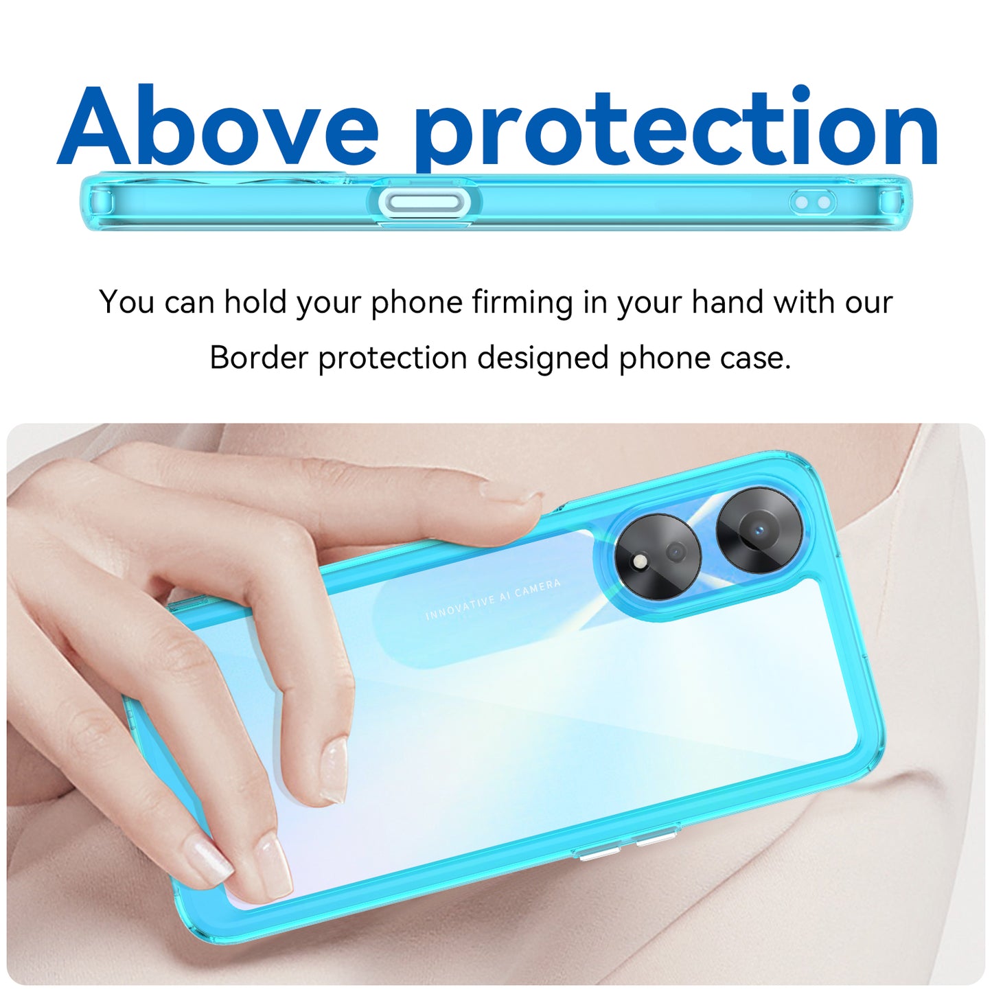 Cell Phone Shell for Oppo A58 5G , Anti-Dust TPU+Acrylic Phone Case Protective Cover