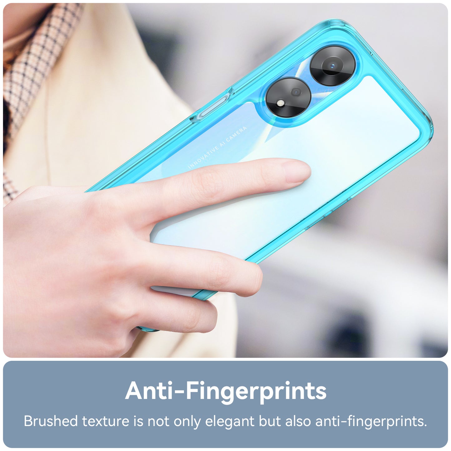 Cell Phone Shell for Oppo A58 5G , Anti-Dust TPU+Acrylic Phone Case Protective Cover