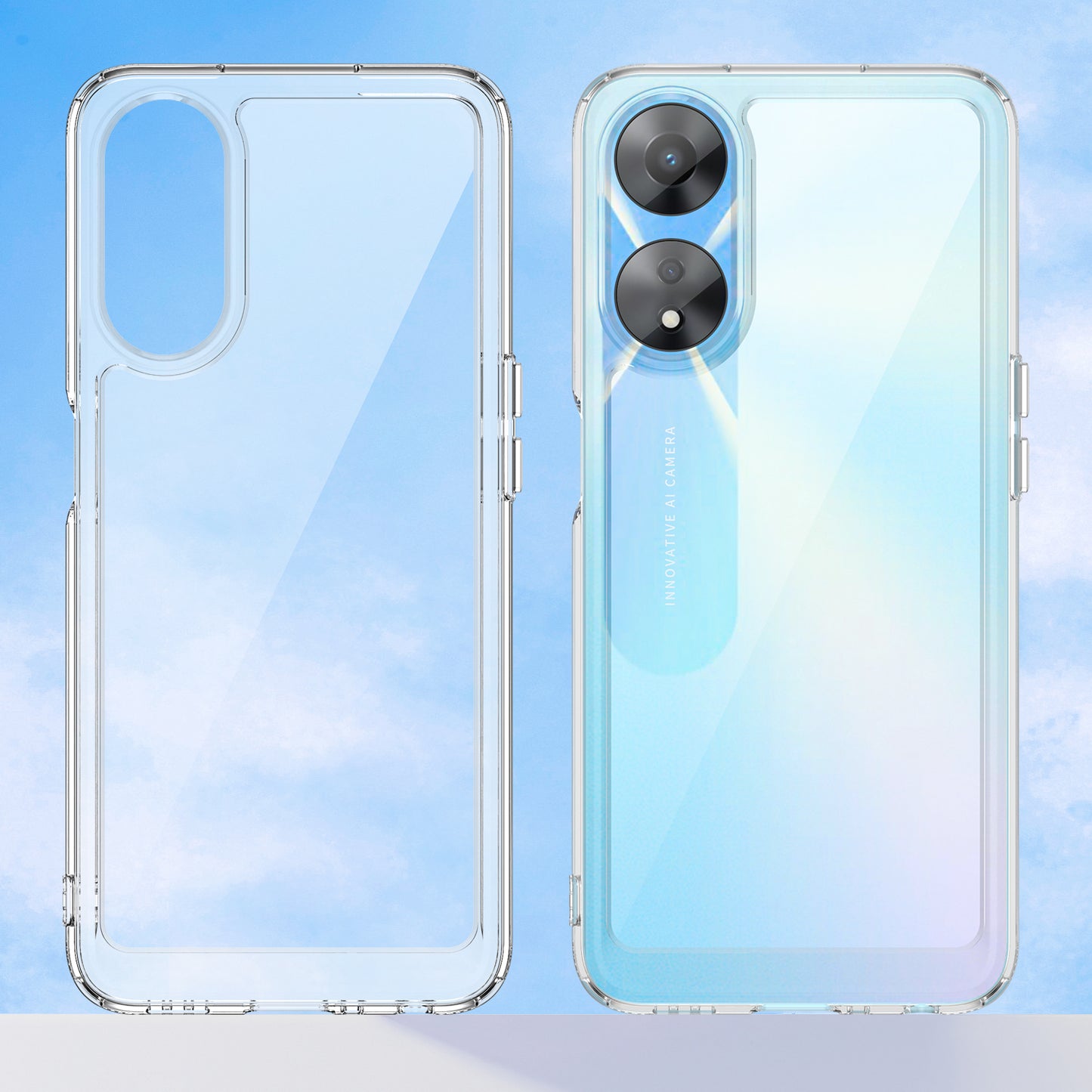 Cell Phone Shell for Oppo A58 5G , Anti-Dust TPU+Acrylic Phone Case Protective Cover