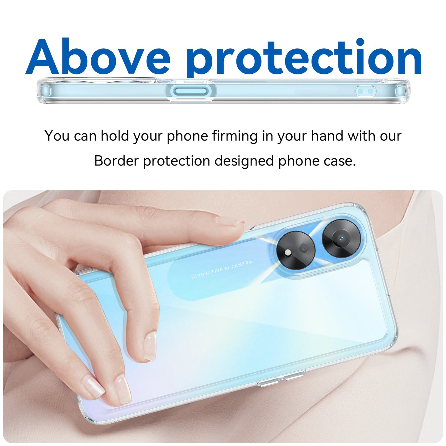 Cell Phone Shell for Oppo A58 5G , Anti-Dust TPU+Acrylic Phone Case Protective Cover