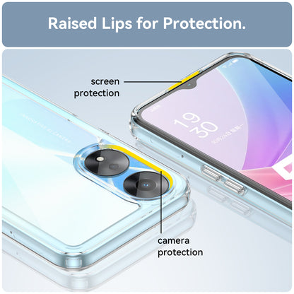 Cell Phone Shell for Oppo A58 5G , Anti-Dust TPU+Acrylic Phone Case Protective Cover