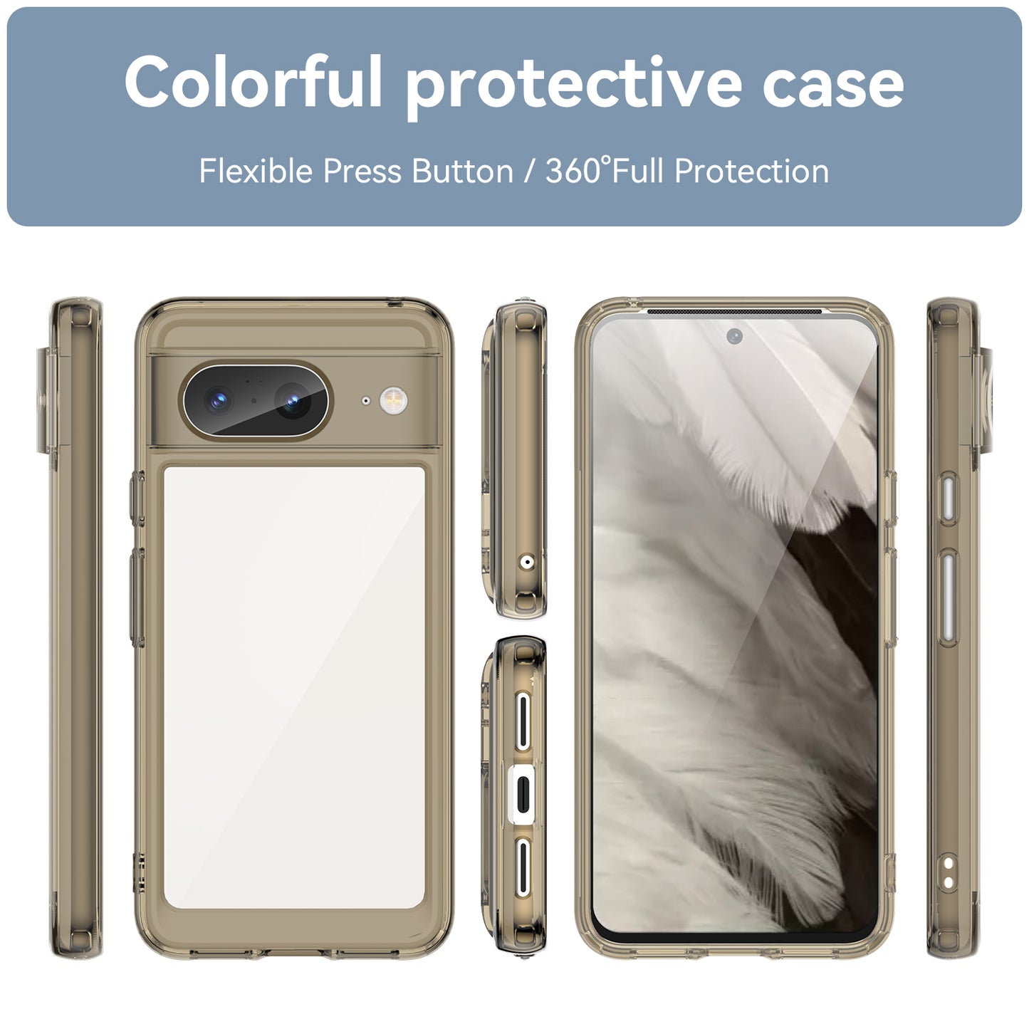 For Google Pixel 8 Flexible TPU+Hard Acrylic Phone Case Anti-Scratch Cell Phone Shell Cover