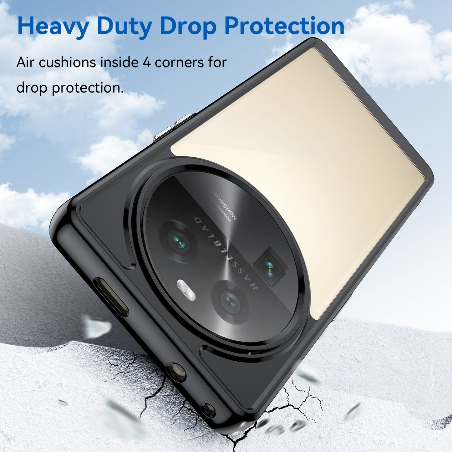 For Oppo Find X6 Shockproof Mobile Phone Case TPU+Acrylic Phone Shell Anti-Scratch Protective Cover