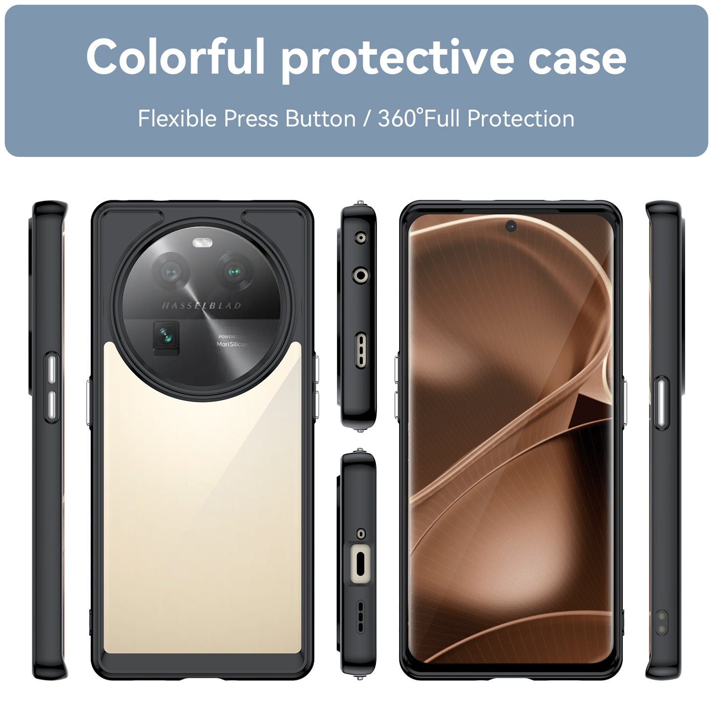 For Oppo Find X6 Shockproof Mobile Phone Case TPU+Acrylic Phone Shell Anti-Scratch Protective Cover