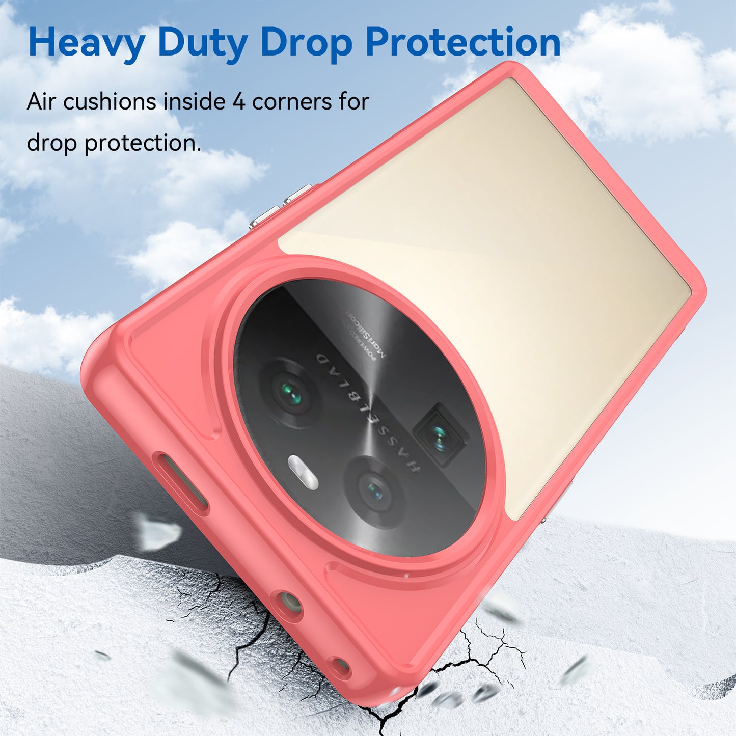 For Oppo Find X6 Shockproof Mobile Phone Case TPU+Acrylic Phone Shell Anti-Scratch Protective Cover