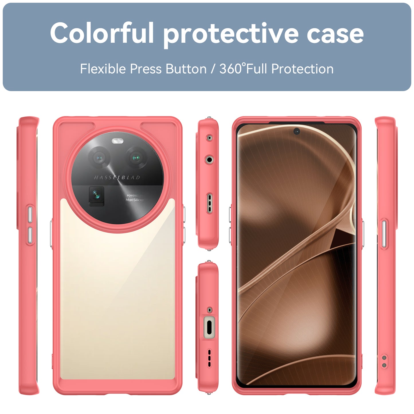 For Oppo Find X6 Shockproof Mobile Phone Case TPU+Acrylic Phone Shell Anti-Scratch Protective Cover