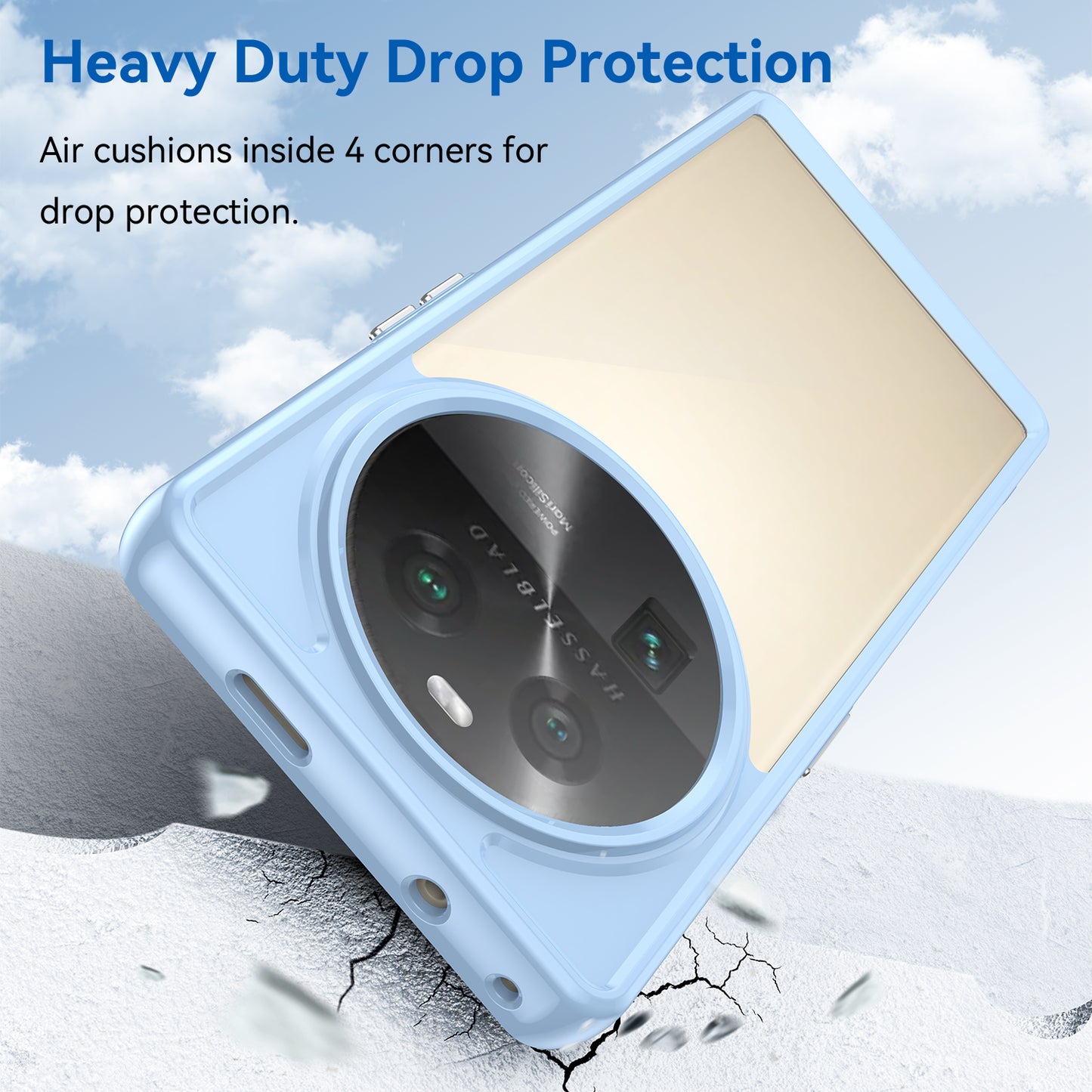 For Oppo Find X6 Shockproof Mobile Phone Case TPU+Acrylic Phone Shell Anti-Scratch Protective Cover