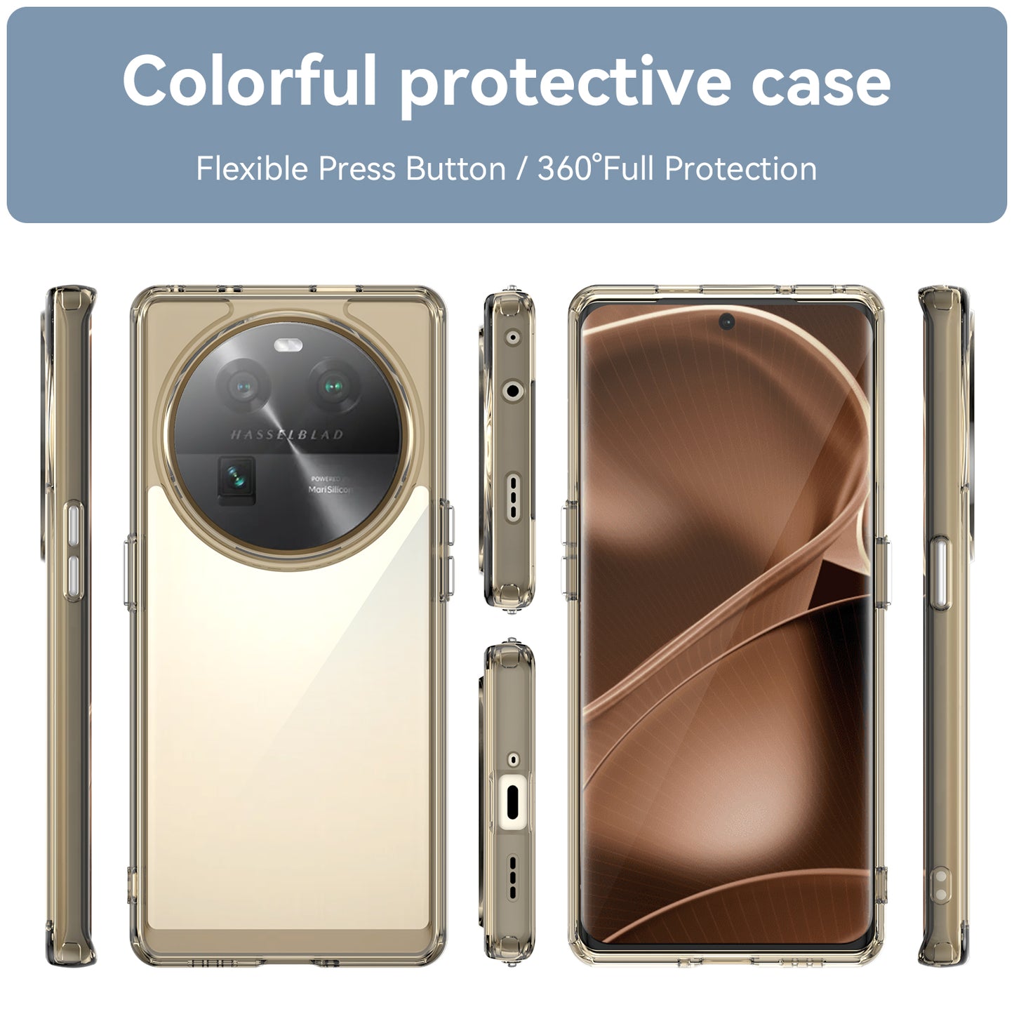 For Oppo Find X6 Shockproof Mobile Phone Case TPU+Acrylic Phone Shell Anti-Scratch Protective Cover
