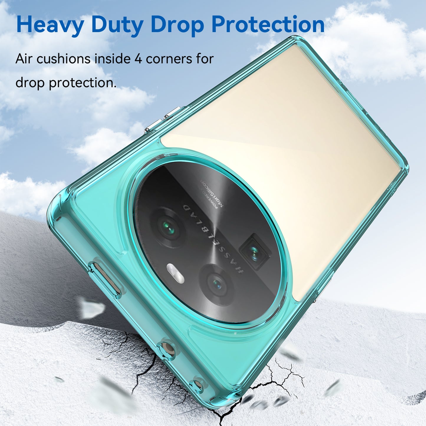 For Oppo Find X6 Shockproof Mobile Phone Case TPU+Acrylic Phone Shell Anti-Scratch Protective Cover