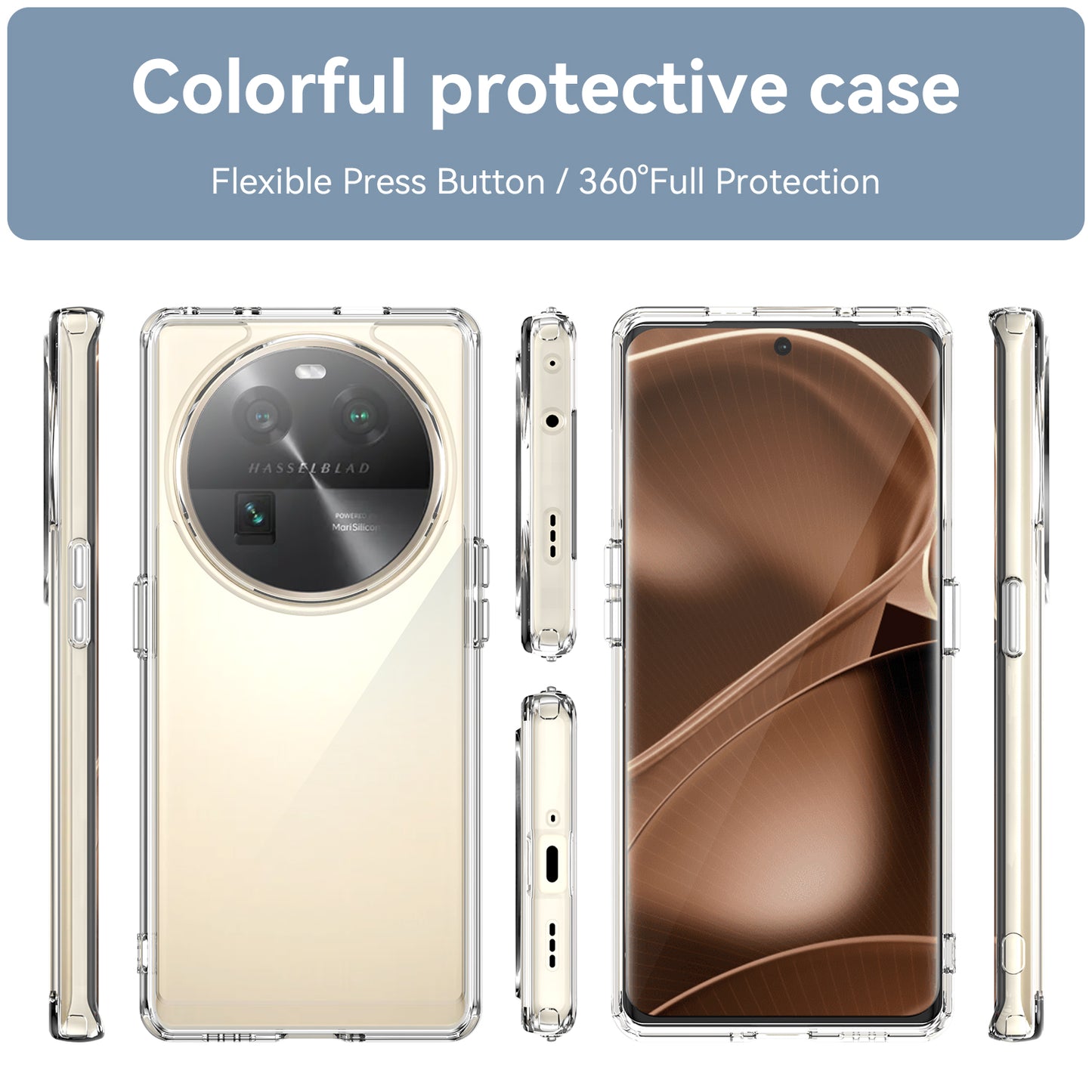 For Oppo Find X6 Shockproof Mobile Phone Case TPU+Acrylic Phone Shell Anti-Scratch Protective Cover
