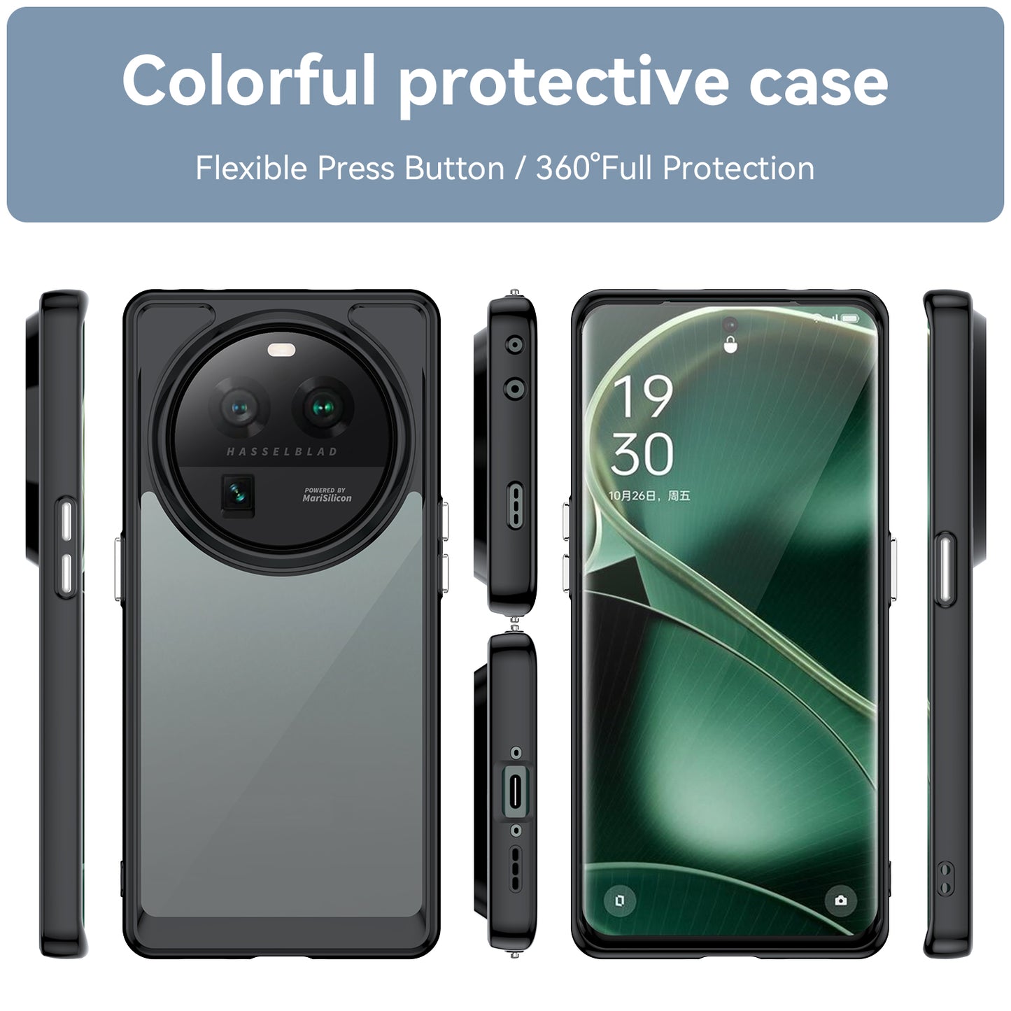 Cell Phone Cover for Oppo Find X6 Pro , Dustproof TPU+Acrylic Phone Case Protective Shell