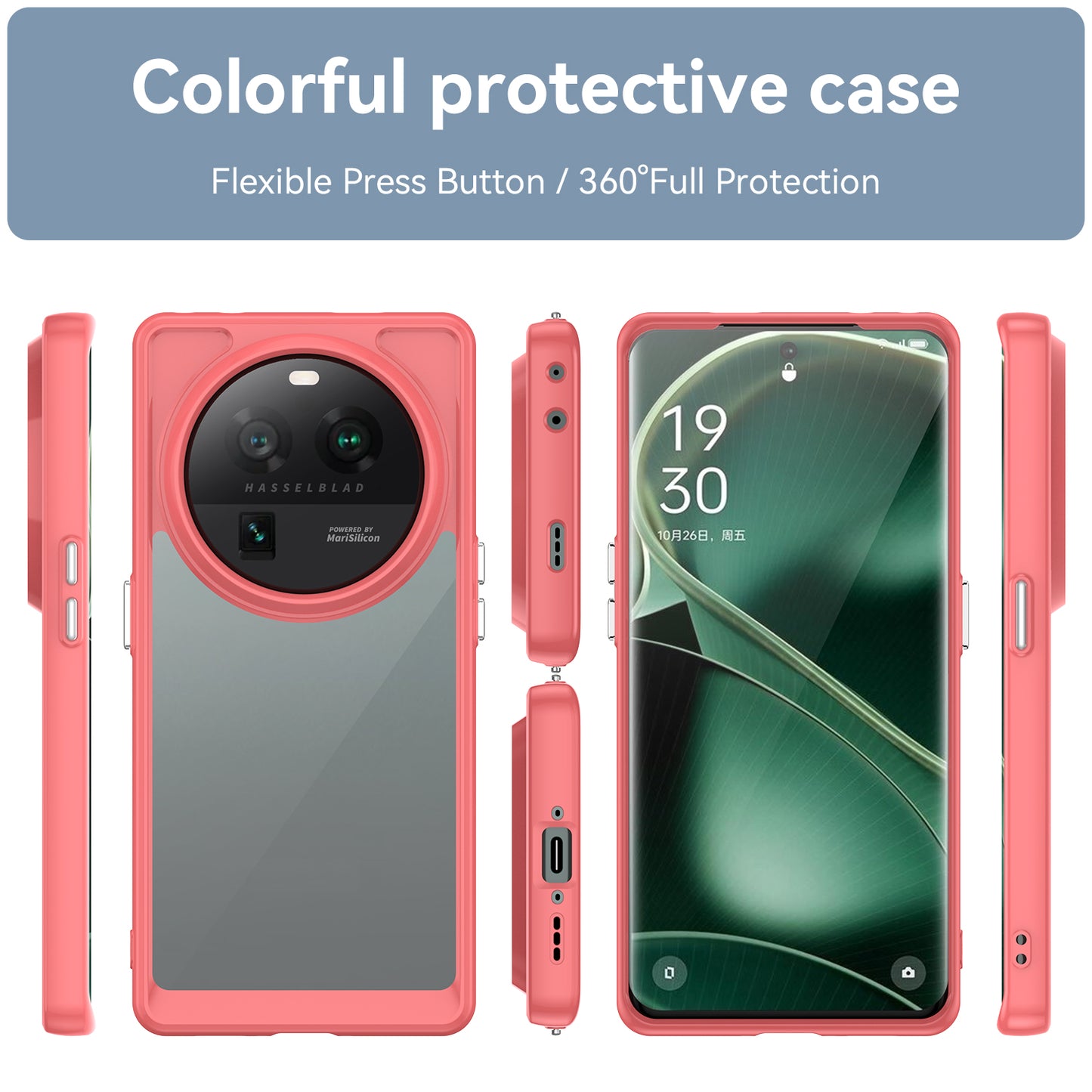 Cell Phone Cover for Oppo Find X6 Pro , Dustproof TPU+Acrylic Phone Case Protective Shell